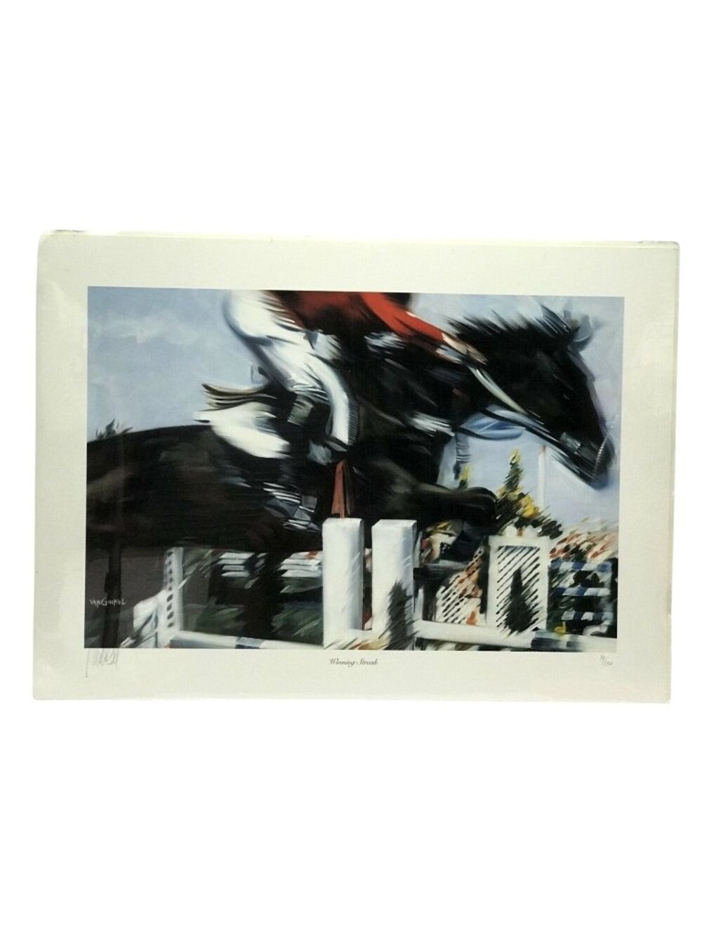 Paul Van Ginkel "Winning Streak" Horse Racing Signed Print 39/130 19x14